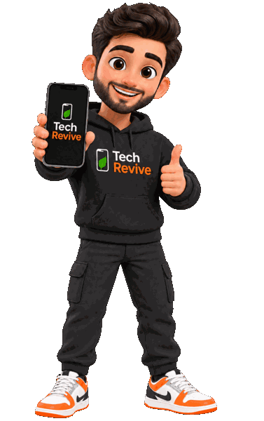 Tech Revive technology specialist holding a smartphone