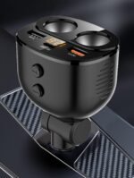 112W Dual Socket Extension FM In-Car Charger FM9 - Image 2