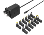 GaN 65W Universal USB-C Laptop Charger with 12 Different Tips