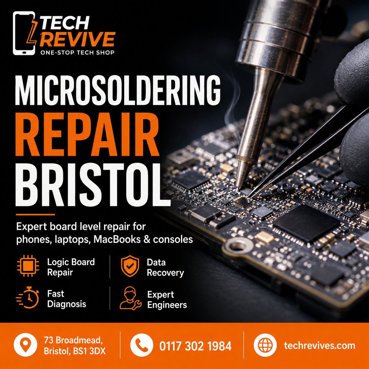 Microsoldering repair Bristol at Tech Revive