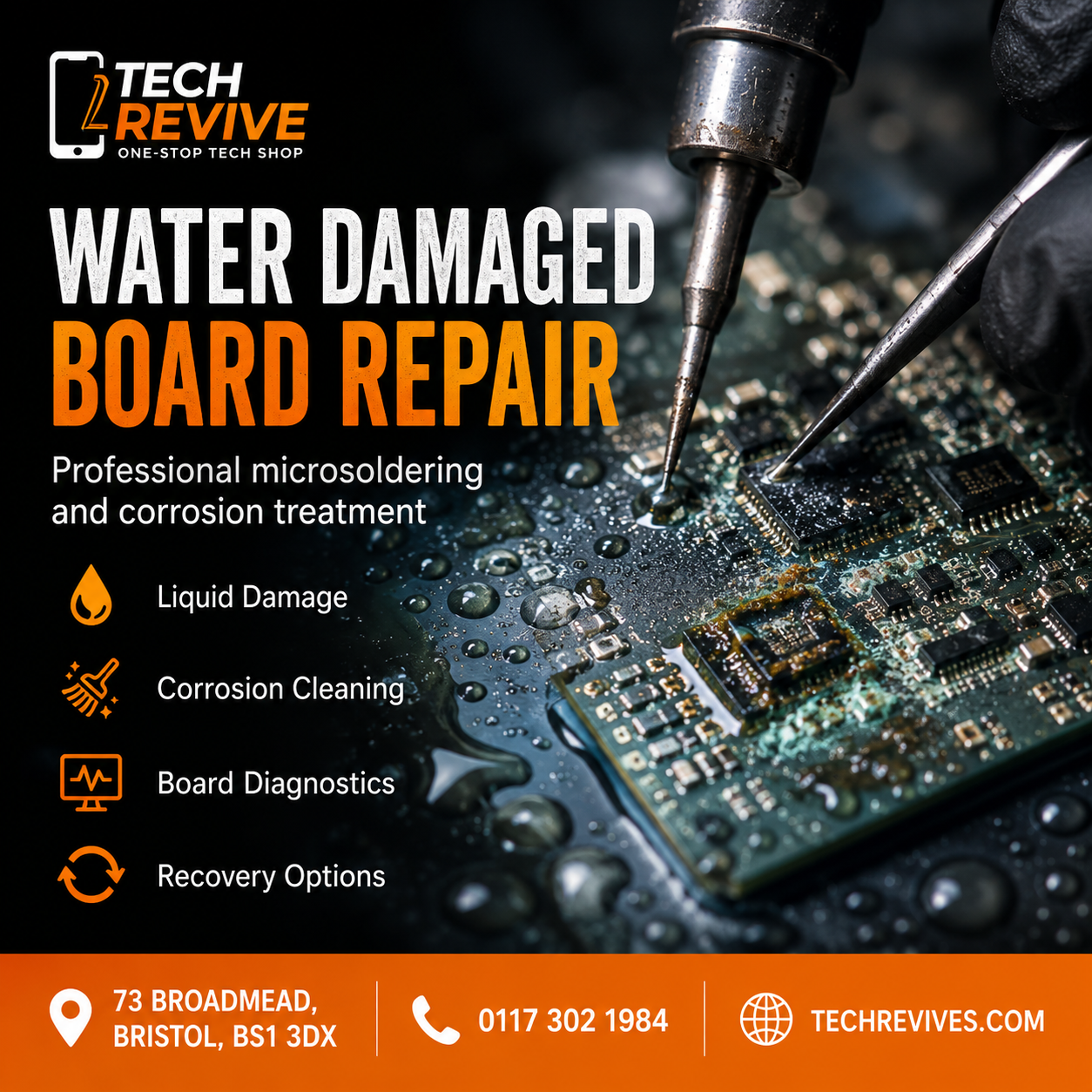 Water damaged logic board repair Bristol