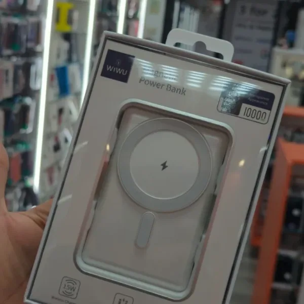 WIWU magnetic power bank retail packaging photographed in the Tech Revive store